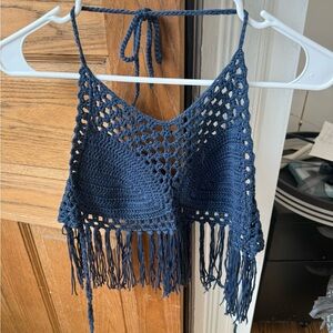 Candida Navy Blue Knit Top